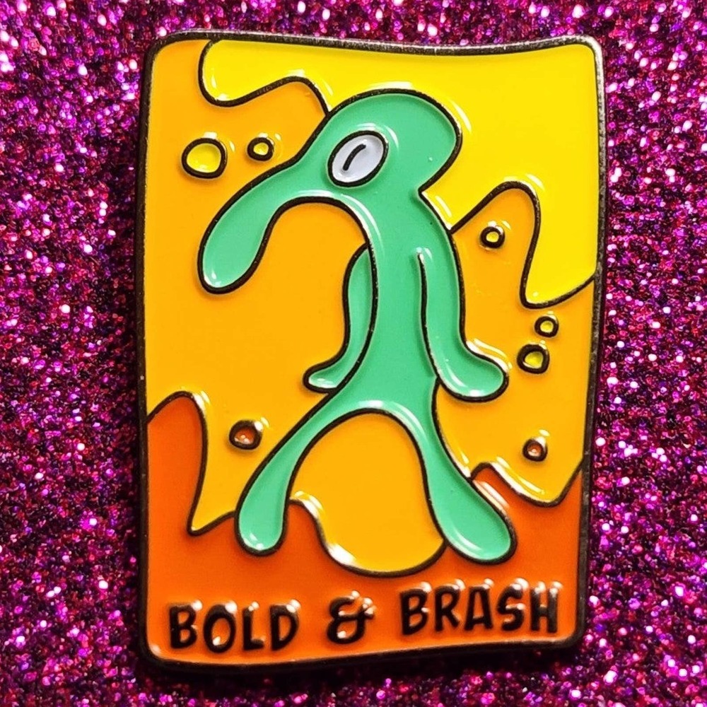 3/$20 Bold & Brash Squidward Art Painting Spongebob Squarepants Enamel Pin